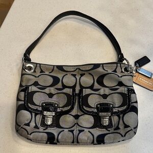 Coach Black and Silver Shoulder Bag